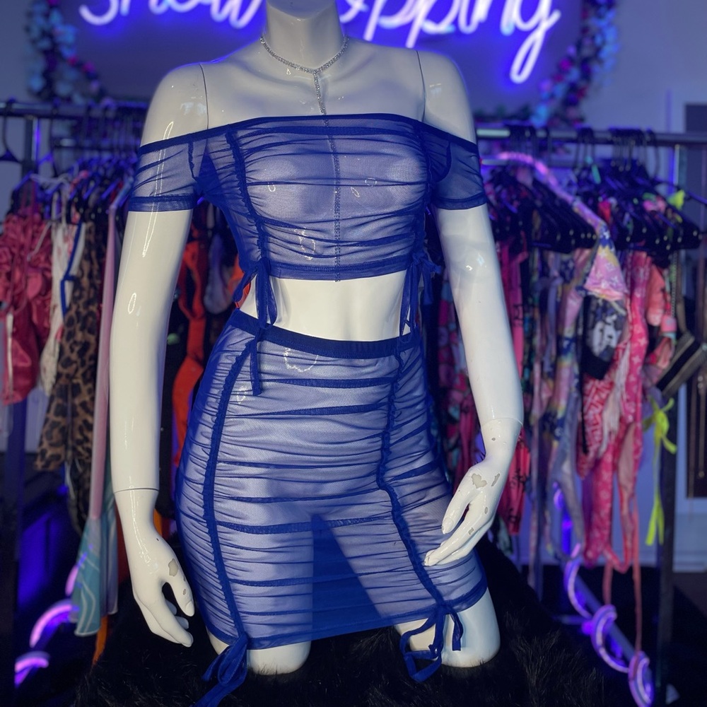 Blue sheer two piece